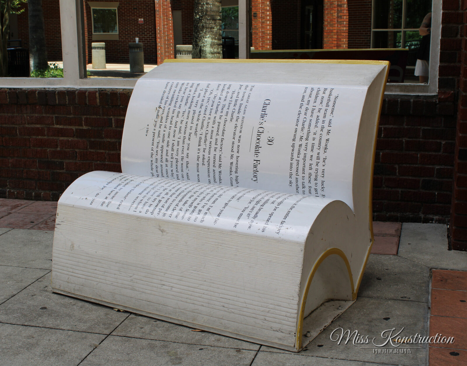 Charlie's Chocolate Factory book bench